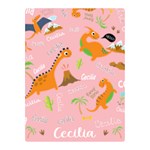 Personalized Baby Dinosaur Blanket Two Sides Premium Plush Fleece Blanket (Mini) 35, x27,  Blanket Front