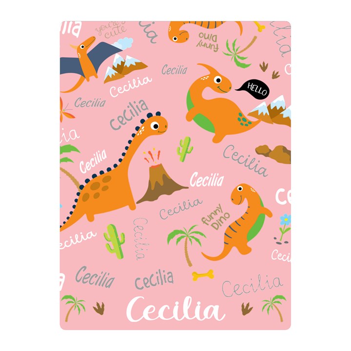 Personalized Baby Dinosaur Blanket Two Sides Premium Plush Fleece Blanket (Mini)