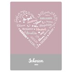 Personalized Family Name Love Heart Two Sides Premium Plush Fleece Blanket (Baby Size) 40, x30,  Blanket Front