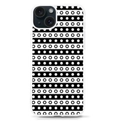 Black And White Circles Pattern Iphone 15 Tpu Uv Print Case