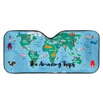Personalized Name Any Text Map Car Windshield Sunshade Car Windshield Sunshade Front