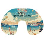 Personalized Name Any Text Enjoy Your Holiday Travel Neck Pillow Travel Neck Pillow Back