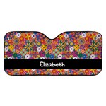 Personalized Name Any Text Colorful Flower Car Windshield Sunshade Car Windshield Sunshade Front