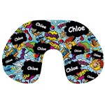 Personalized Name Any Text Comics Style Travel Neck Pillow Travel Neck Pillow Back