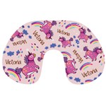 Personalized Name Any Text Unicorn Travel Neck Pillow Travel Neck Pillow Back