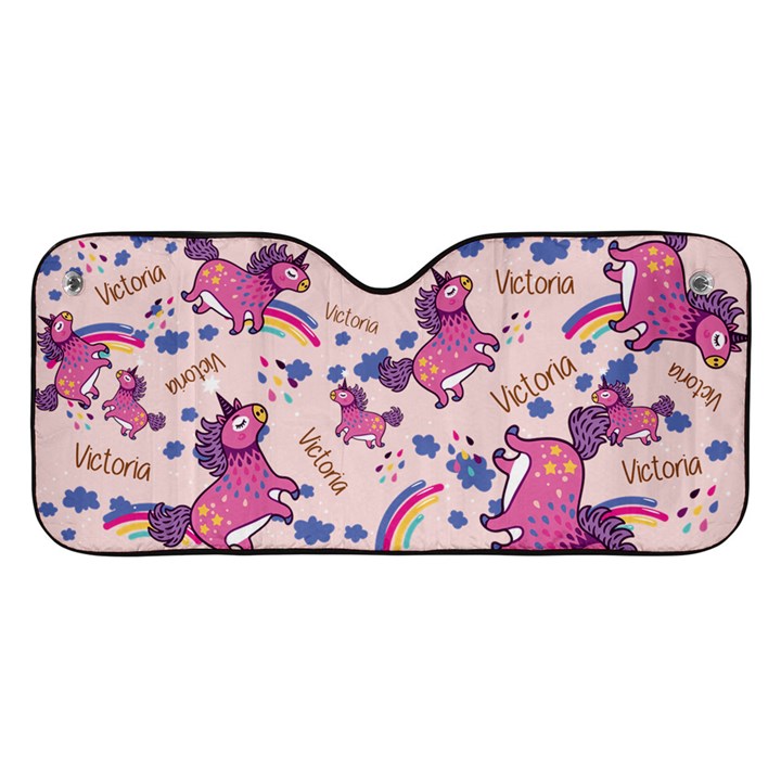 Personalized Name Any Text Unicorn Car Windshield Sunshade Car Windshield Sunshade
