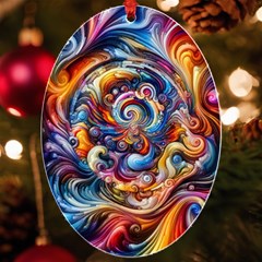 Dynamic Color Vortex Uv Print Acrylic Ornament Oval