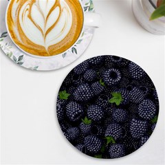 Blackberry Fruit, Fruit Uv Print Round Tile Coaster