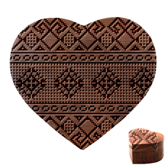 Ukrainian Folk Seamless Pattern Ethnic Ornament Border Element Traditional Heart Wood Jewelry Box