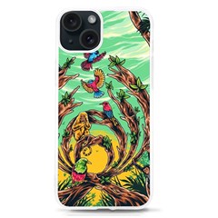 Monkey Tiger Bird Parrot Forest Jungle Style Iphone 15 Tpu Uv Print Case