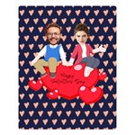 Personalized Face Cut Photo Valentine s Day Two Sides Premium Plush Fleece Blanket Two Sides Premium Plush Fleece Blanket (Large) 80, x60,  Blanket Back