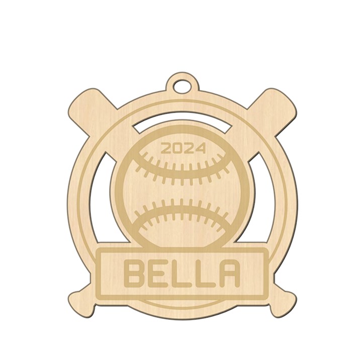Personalized Name Sport Baseball Wood Ornament