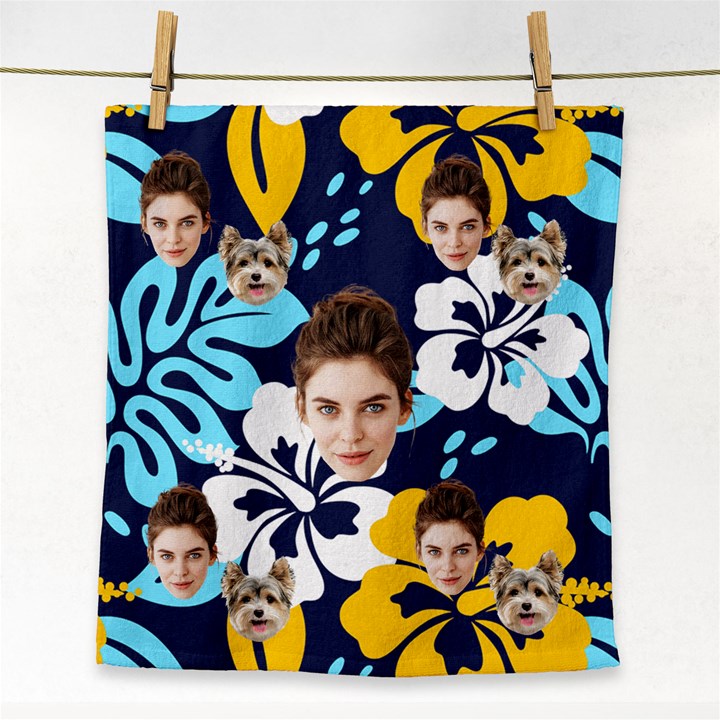 Personalized Photo Face Cut Rain Forest Flower Face Towel Face Towel