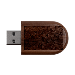 Leaves Plant Foliage Green Wood Oval Usb Flash Drive