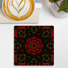 Purple, Blue And Pink Eyes Abstract Forms Geometric Uv Print Square Tile Coaster 