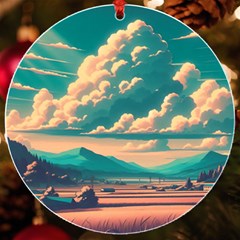Mountains Countryside Agriculture Uv Print Acrylic Ornament Round