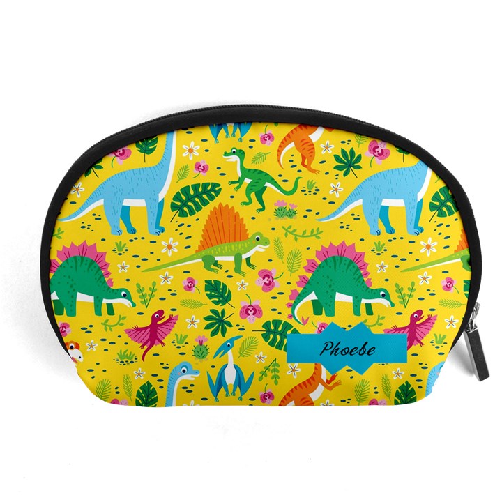Personalized Dinosaur Illustration Name Any Text Accessory Pouch (Large)