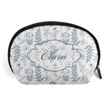 Personalized Retro Floral Pattern Name Accessory Pouch (Large) Front