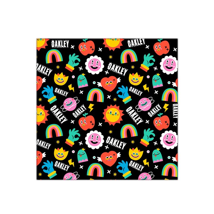 Personalized Happy Pattern Name Any Text Satin Bandana Scarf 22  x 22 