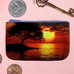 Sunset Nature Sea Dusk Landscape Large Coin Purse
