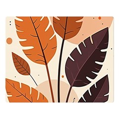 Leaves Boho Monster Nature Two Sides Premium Plush Fleece Blanket (large)