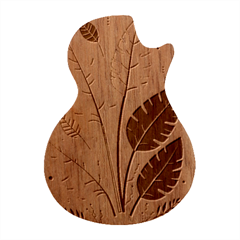 Leaves Boho Monster Nature Guitar Shape Wood Guitar Pick Holder Case And Picks Set