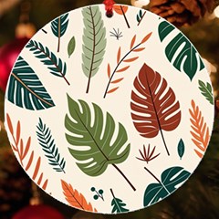 Leaves Autumn Uv Print Acrylic Ornament Round