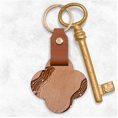 Art Abstract Pattern Engraved Wood Key Chain