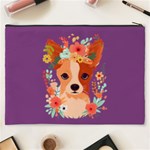 Floral Dog Cosmetic Bag (XXXL) Back