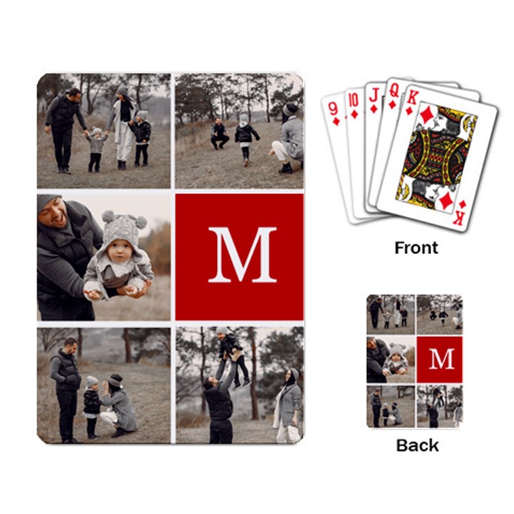Photo Collage Custom Monogram Playing Cards Single Design (Rectangle)