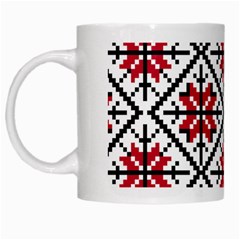 Ukrainian Folk Seamless Pattern Ornament Ethnic Ornament Border Element Traditional Art White Mug