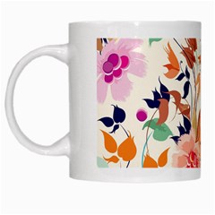 Abstract Floral Background White Mug