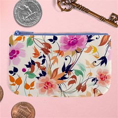 Abstract Floral Background Large Coin Purse