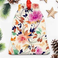 Abstract Floral Background Bell Ornament (two Sides)