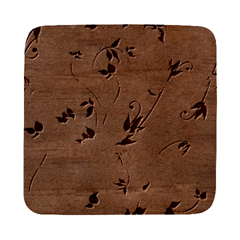 Abstract Floral Background Square Wood Guitar Pick Holder Case And Picks Set