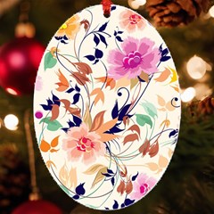 Abstract Floral Background Uv Print Acrylic Ornament Oval