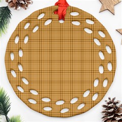 Autumn Fall Plaid Tartan 1 Round Filigree Ornament (two Sides)