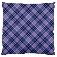 Purple Plaid Tartan 1 Diagonal Large Cushion Case (two Sides)