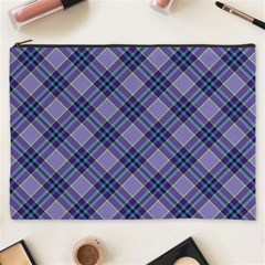 Purple Plaid Tartan 1 Diagonal Cosmetic Bag (xxxl)