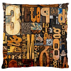 3d Letters Macro Wooden Letters Letters Textures Large Cushion Case (one Side)