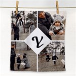 4 Picture Collage Monogram Face Towel Front