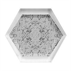 Blue Arabesque Hexagon Wood Jewelry Box