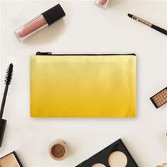 Cream Yellow To Amber Orange Linear Gradient Cosmetic Bag (small)