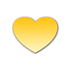 Amber Orange To Cream Yellow Linear Gradient Rubber Coaster (heart)