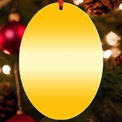 Amber Orange To Cream Yellow Bilinear Gradient Uv Print Acrylic Ornament Oval
