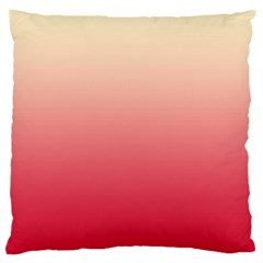 Cream Yellow To Crimson Red Linear Gradient Large Cushion Case (one Side)
