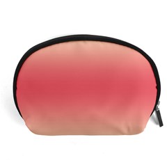 Cream Yellow To Crimson Red Bilinear Gradient Accessory Pouch (large)