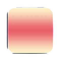 Cream Yellow To Crimson Red Bilinear Gradient Square Metal Box (black)