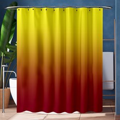 Electric Yellow To Burgundy Red Linear Gradient Shower Curtain 60  X 72  (medium) 
