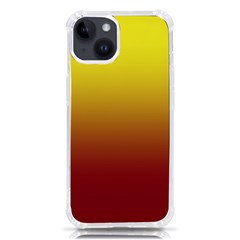 Electric Yellow To Burgundy Red Linear Gradient Iphone 14 Tpu Uv Print Case